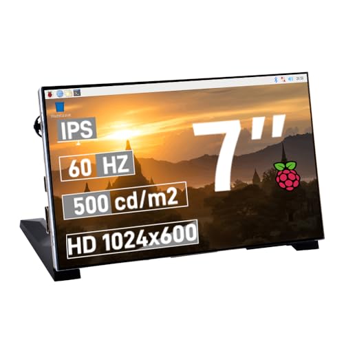 GeeekPi 7 インチ LCD スクリーン Raspberry Pi 用 1024x600 IPS LCD ディスプレイ スタンド付き HDMI ポータブルモニター Raspberry Pi