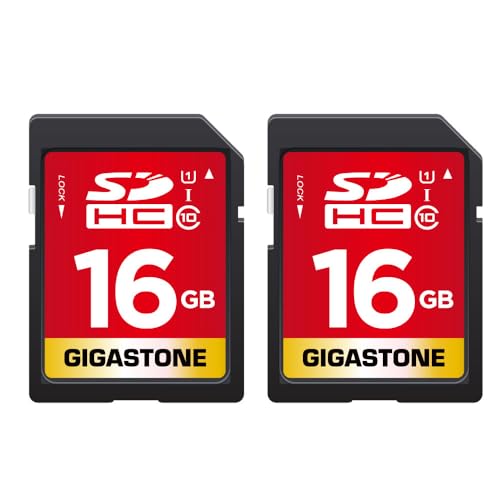 Gigastone SDカード 16GB SDHC メモリーカード 2枚セット 高速 フルHD ビデオ SD card デジタルカメラ Full HD UHS-I U1 Class 10 ミニケ
