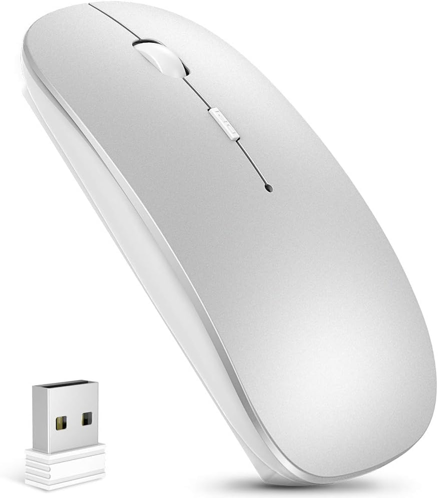 bluetoothマウス 無線 静音 薄型 2.4Gワイヤレス/bluetooth5.0両対応 USB充電式 DPI3段階調整 光学式 軽量 収納簡単Mac/Win/Surface/iPad