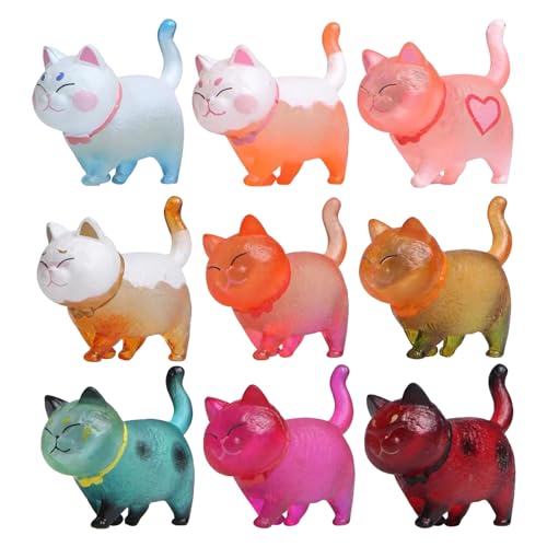 【AAGWW】かわいい猫 飾り 磁気冷蔵庫貼り 冷蔵庫マグネット 猫9匹セット 3D立体 ヘッドが回転可能 冷蔵庫/地図/ホワイトボード/オフィス
