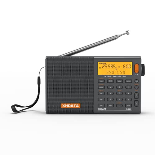 XHDATA D-808 ポータブルラジオ FM AM SW LW ワイドFM エアバンド SSB BCL DSP RDS ポケットラジオ 高感度 小型 電池式 充電式 スリープ