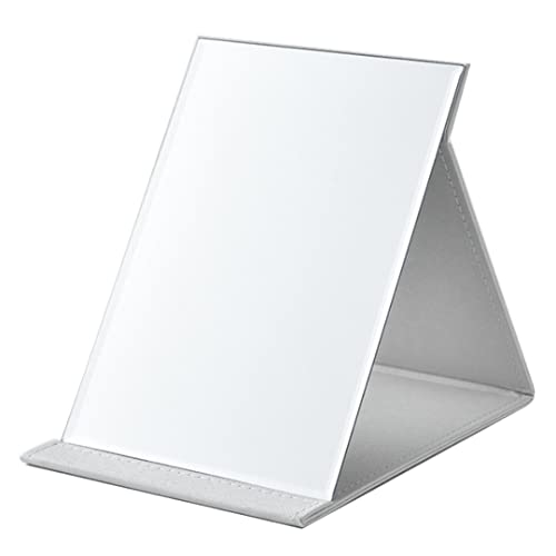 Modest Joy 折立鏡 鏡 卓上 大きな鏡 化粧鏡 プロモデル 折りたたみ 角度調節 携帯鏡 ヘアメイク ヘアアレンジ ミラー (白, 大)