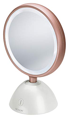 レブロン LED 化粧鏡 持ち運びOK フェイシャルビューティー 卓上 ミラー 拡大鏡付き REVLON RVMR9029J