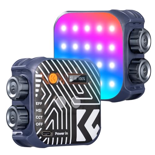 K & F Concept RGBライト ビデオライト フルカラーライト 小型 照明 撮影用ライト 補助照明 カメラライト ledカメラビデオライト ミニビデ