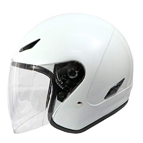 モトベース（MOTO BASE）SG・PSC規格 バイク用 オープンフェイス ジェットヘルメット/MBHL-SJ01（パールホワイト/M（57〜58cm））