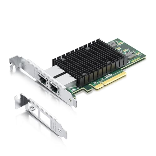 10Gtek 10Gネットワークカード Intel X540-T2 純正ボード（チップ）実装, デュアルRJ45 ポート,10Gbase-T LANカード,PCI E2.1 X 8, PCサ