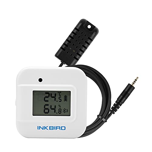 Inkbird Bluetooth温湿度計 室内用 温度計 湿度計 外部温度湿度プローブ付き スマートセンサー グラフ表示 データロガー データのエクス